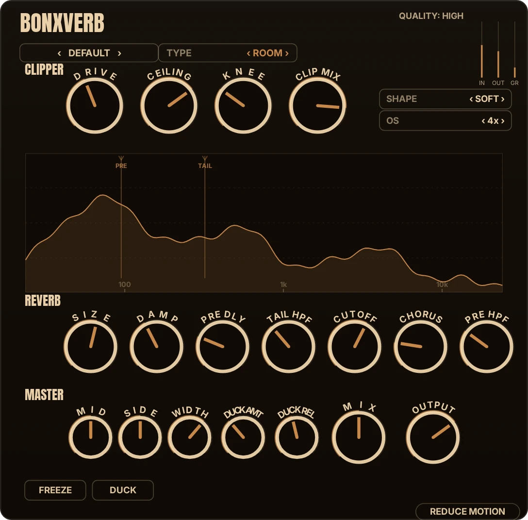 BonxVerb in its Room reverb theme