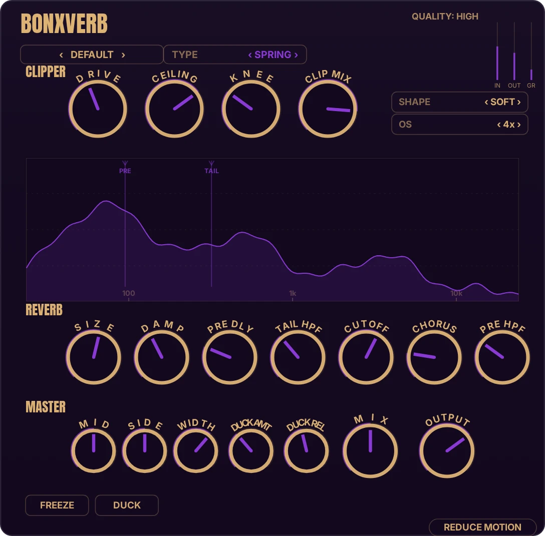 BonxVerb in its Spring reverb theme
